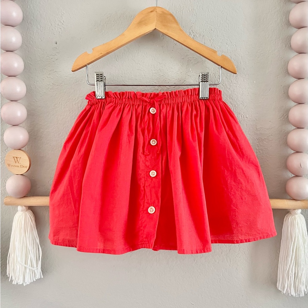 H&M Red Button-Front Pull on Skort